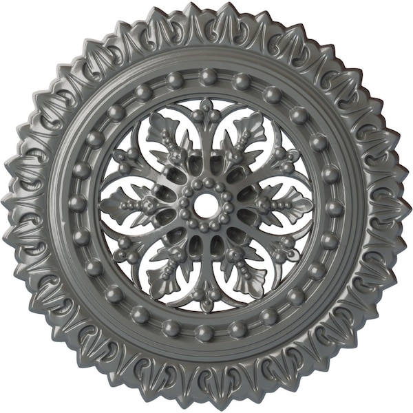Ekena Millwork Sellek Ceiling Medallion (Fits Canopies up to 1 1/8"), 18 1/2"OD x 7/8"ID x 1 1/2"P, Silver CM18SKSLS - main